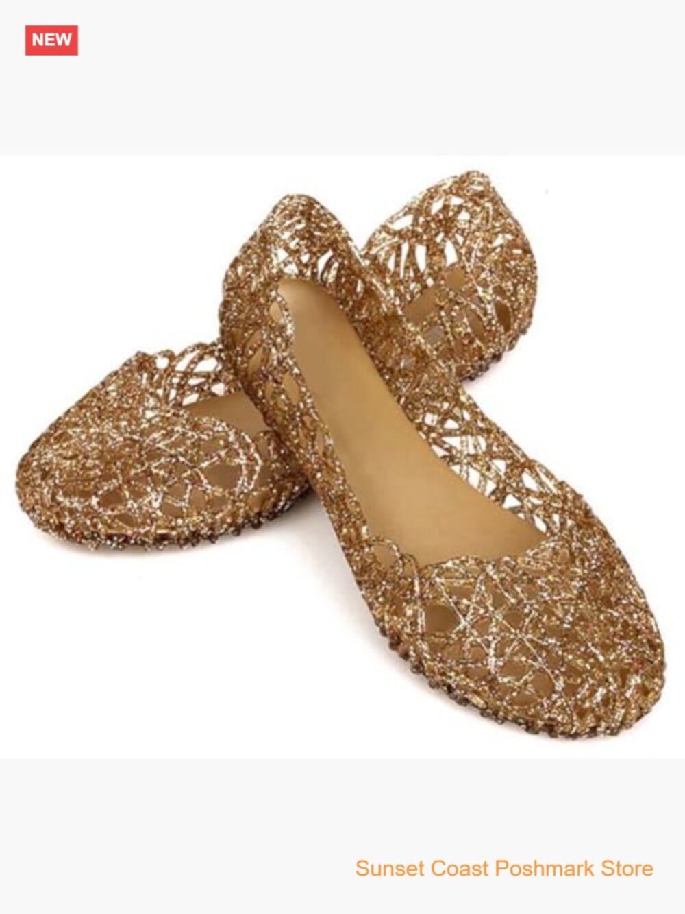 Jelly Ballet Flats Slip On Loafers Hollow Out Lightweight Casual Summer Shoes - Picture 5 of 7